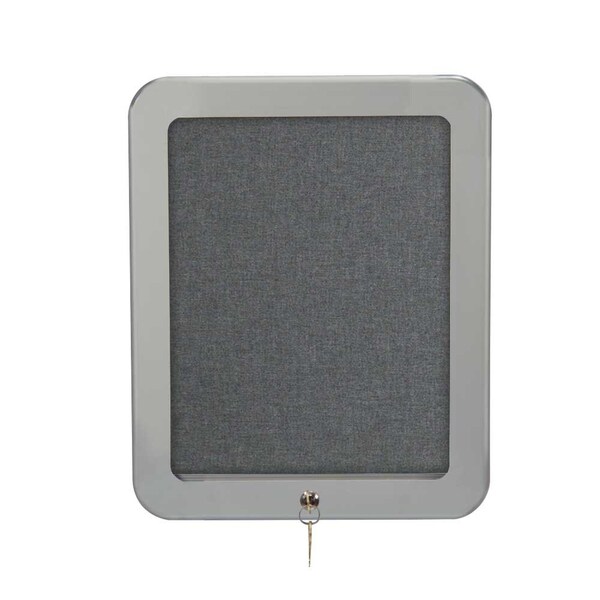 Outdoor Enclosed Combo Board, 72"x36", Satin Frame/Grey & Pearl